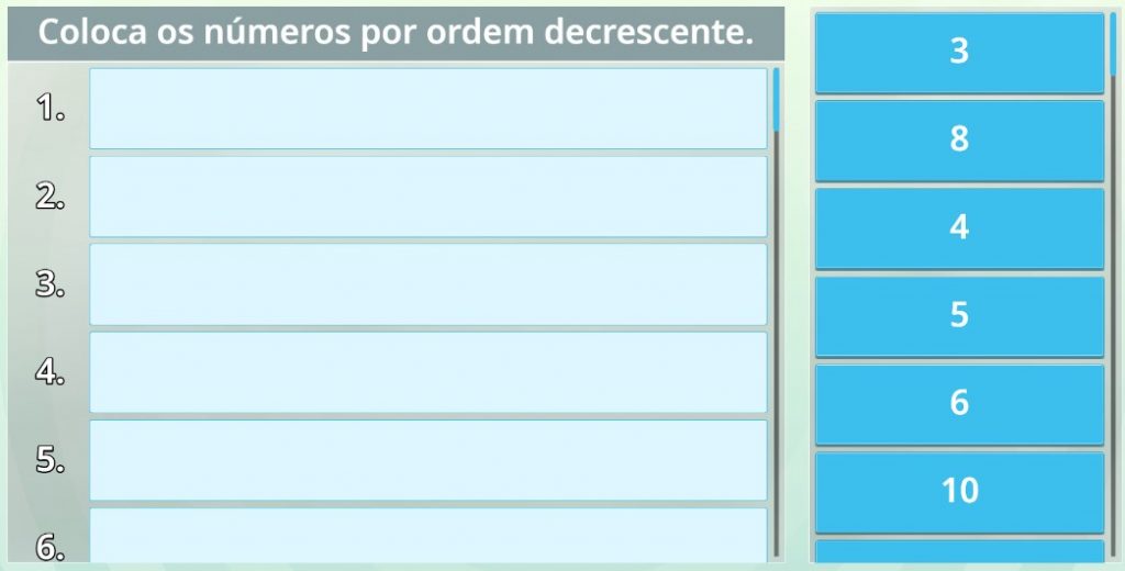 Ordem Decrescente até 10 – Recursos Marinheira